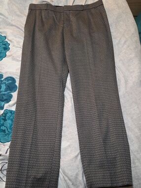 Women's Patterned Gray Dress Pants